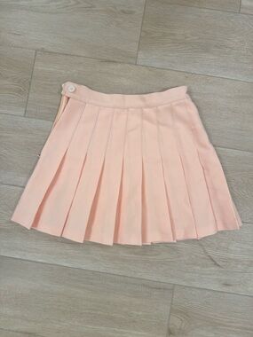 American Apparel Pleated Mini Skirt in Peach